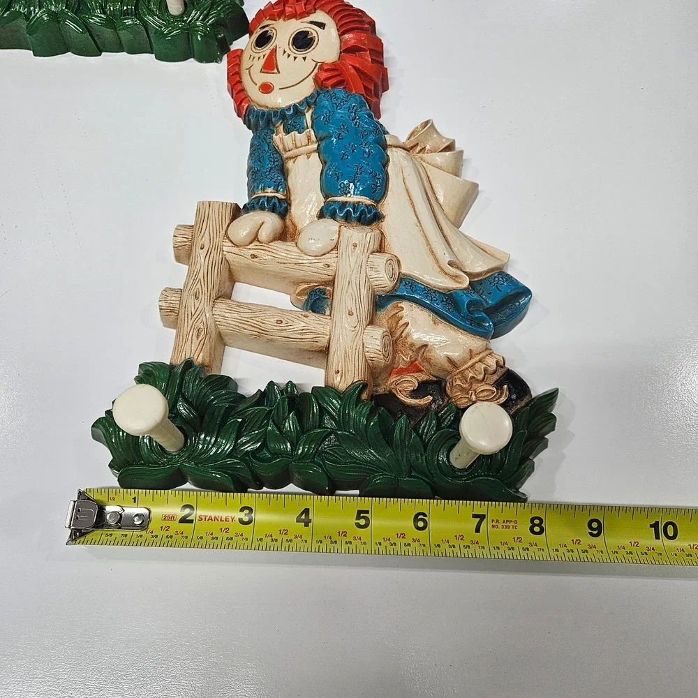 1977 Bobbs-Merrill Raggedy‎ Ann & Andy Plastic Coat Hanger Set of 2